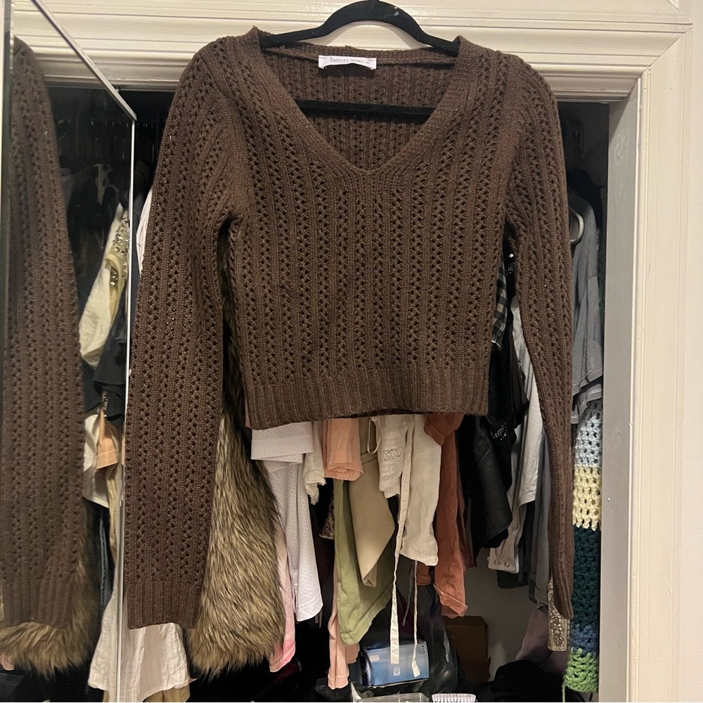 Cropped Brown Sweater – Size Small